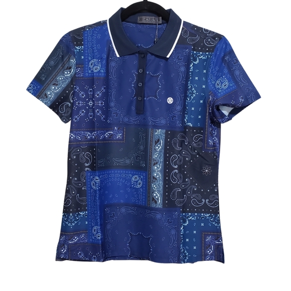 G/FORE Women's Bandana Tech Pique Polo Shirt Twilight NWT - Picture 1 of 2